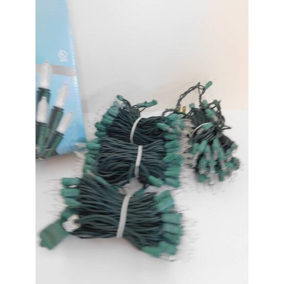 Sylvania LED Glass Look Warm White Green Wire Mini Lights 180 - Picture 3 of 8